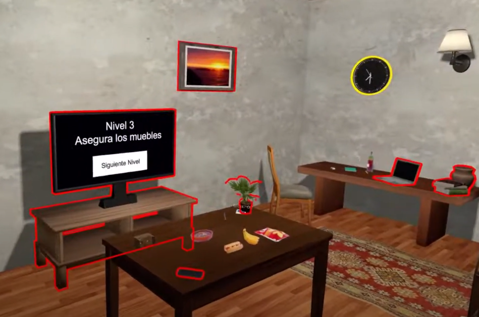 Training in seismic safety practices using virtual reality